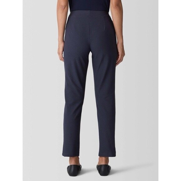 EILEEN FISHER Women's Size S/P Navy Blue Stretch Pull-On Straight Leg Pants - Picture 2 of 10